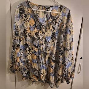 Lucky Brand Womans 2X Floral Top